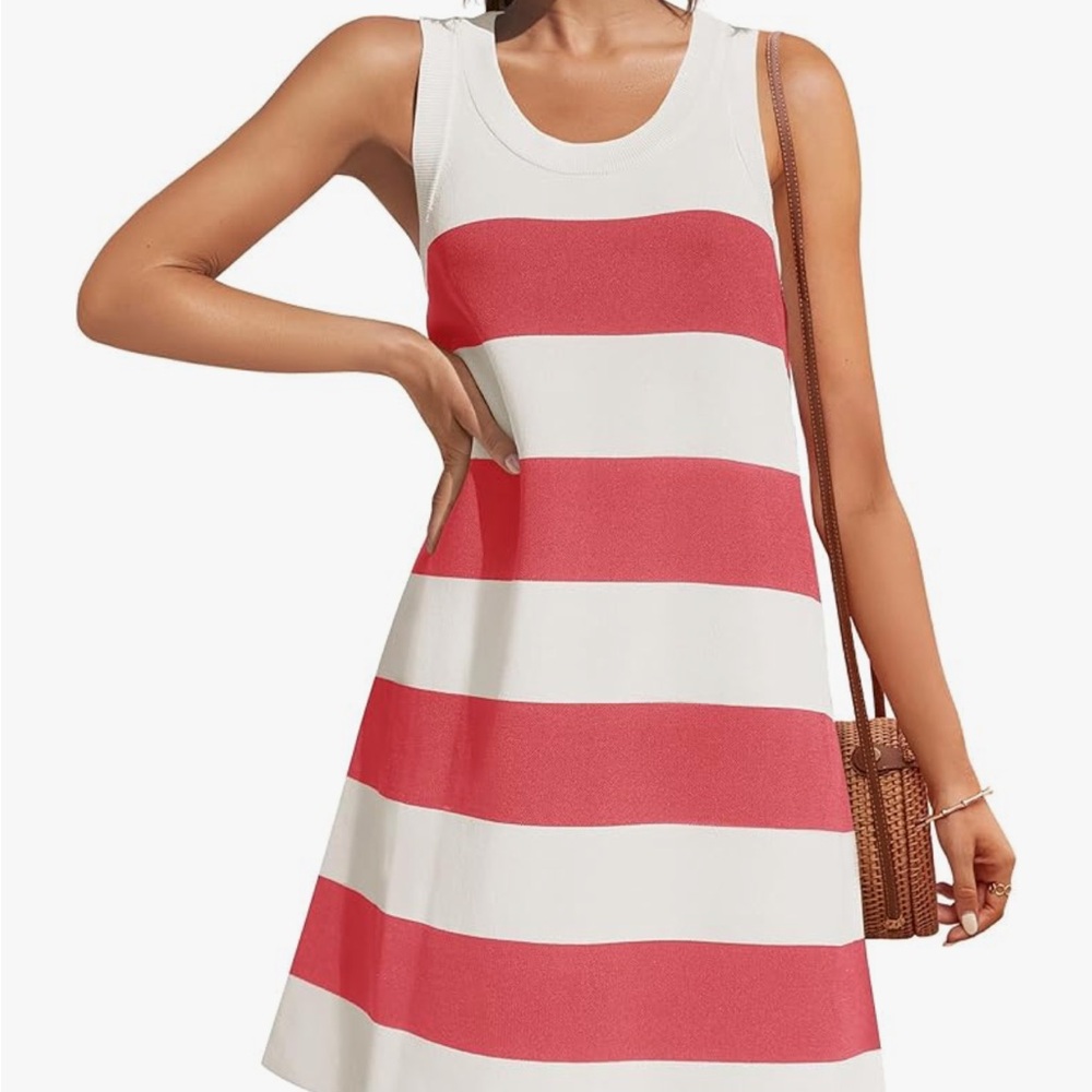 Sleeveless Ribbed Tank Dress, Size S